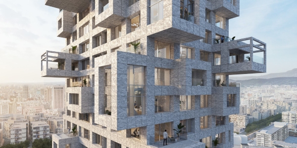 MVRDV diseña torre en Taipéi con volúmenes de mármol salientes
