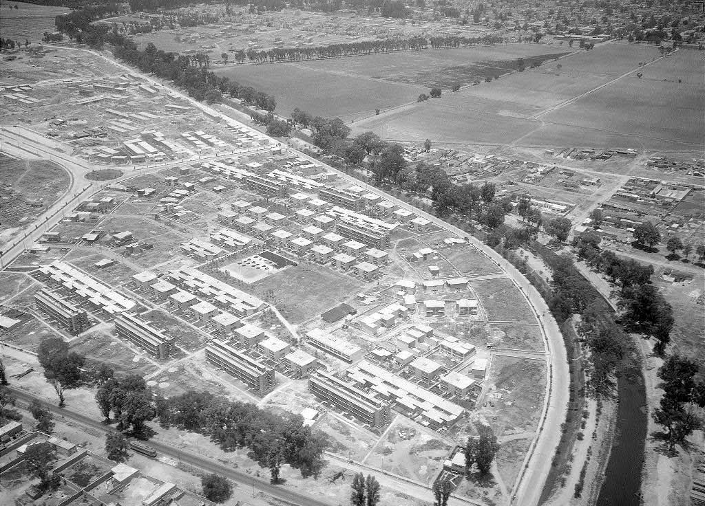 Calzada de la Viga y Río Churubusco en 1952.