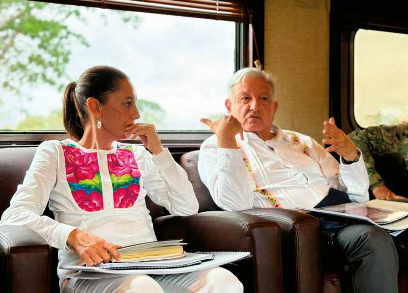 Real Estate,Real Estate Market &amp;amp; Lifestyle,Real Estate México,Claudia Sheinbaum,Nearshoring,Mexican Moment,Corredor Interoceánico, La virtual presidenta electa, Claudia Sheinbaum, y el presidente Andrés Manuel López Obrador, llegaron a Matías Romero en el Ferrocarril del Istmo de Tehuantepec.