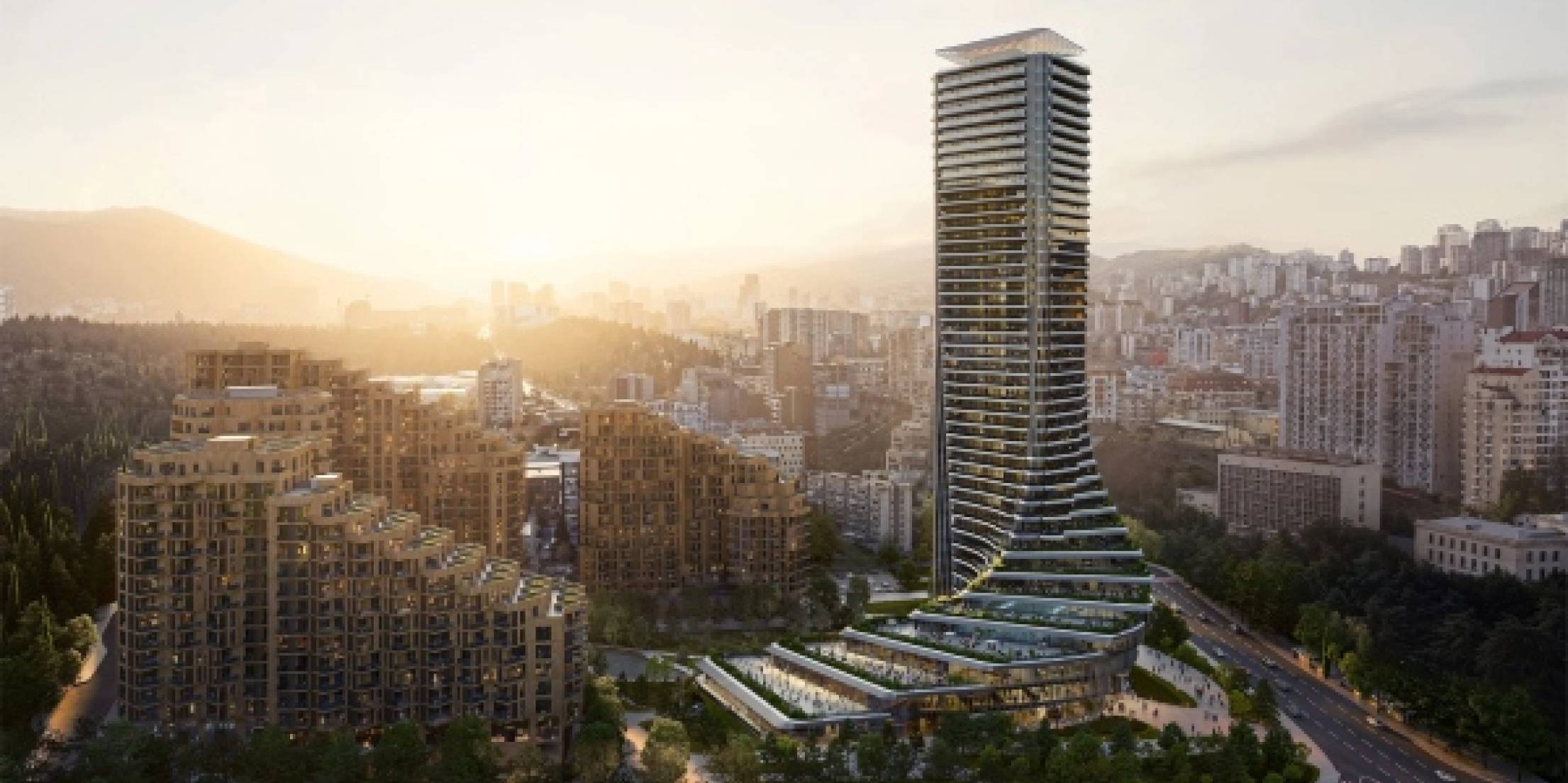 Torre Cityzen: Un rascacielos que se funde con la naturaleza en Tbilisi