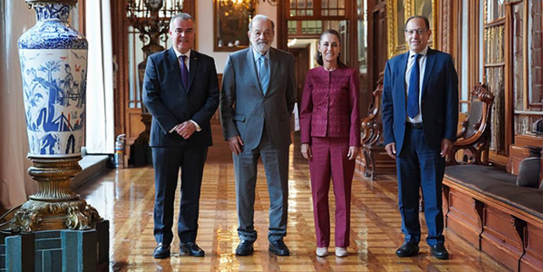 Sheinbaum se encuentra con el Ing. Slim y directivos de HSBC