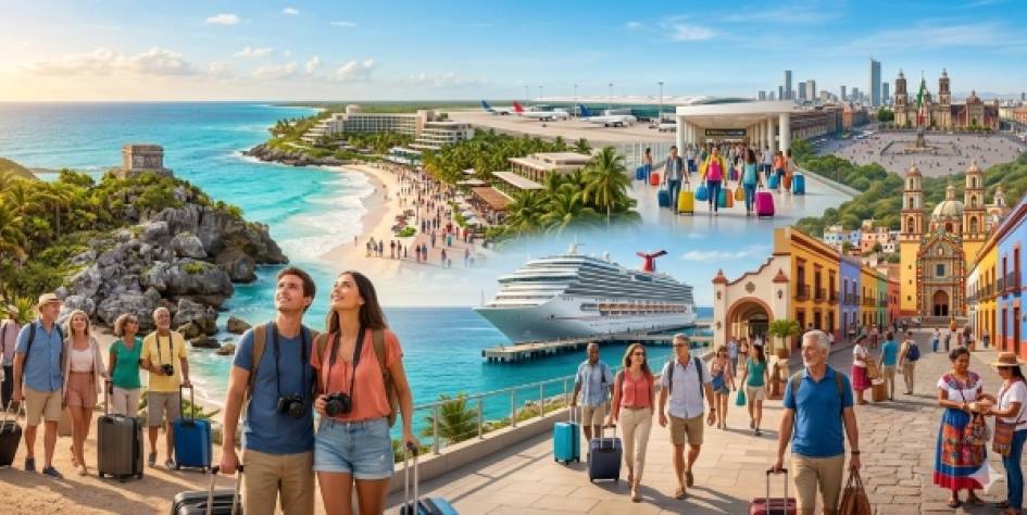 Llegada de visitantes internacionales a México crece en primer bimestre 2026