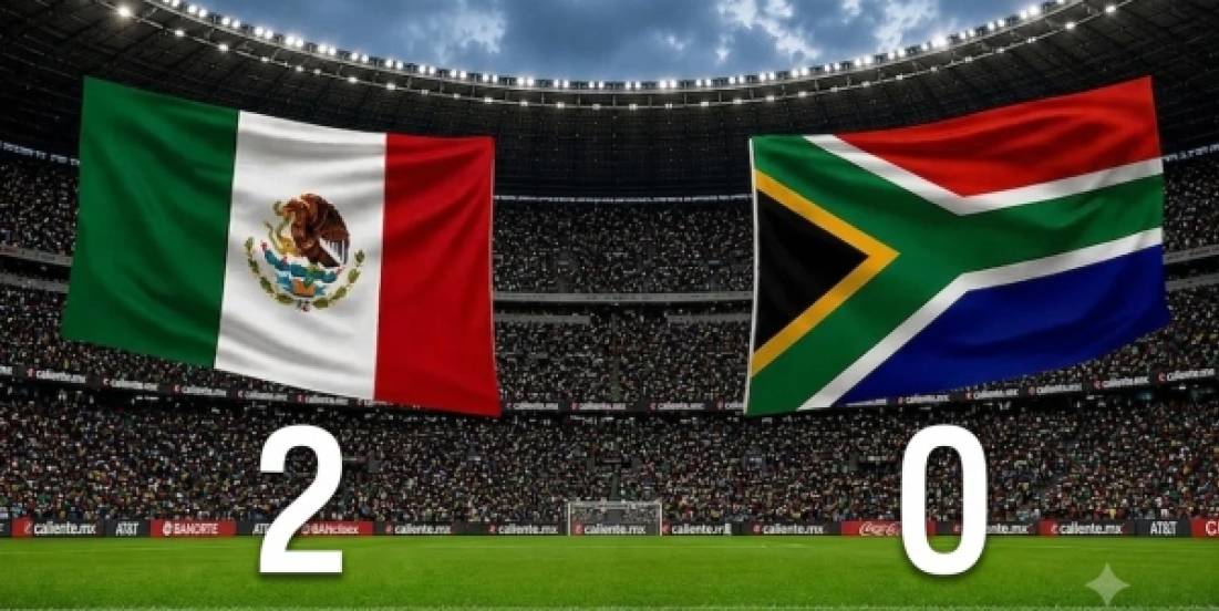 México arranca con triunfo su Mundial y vence 2-0 a Sudáfrica